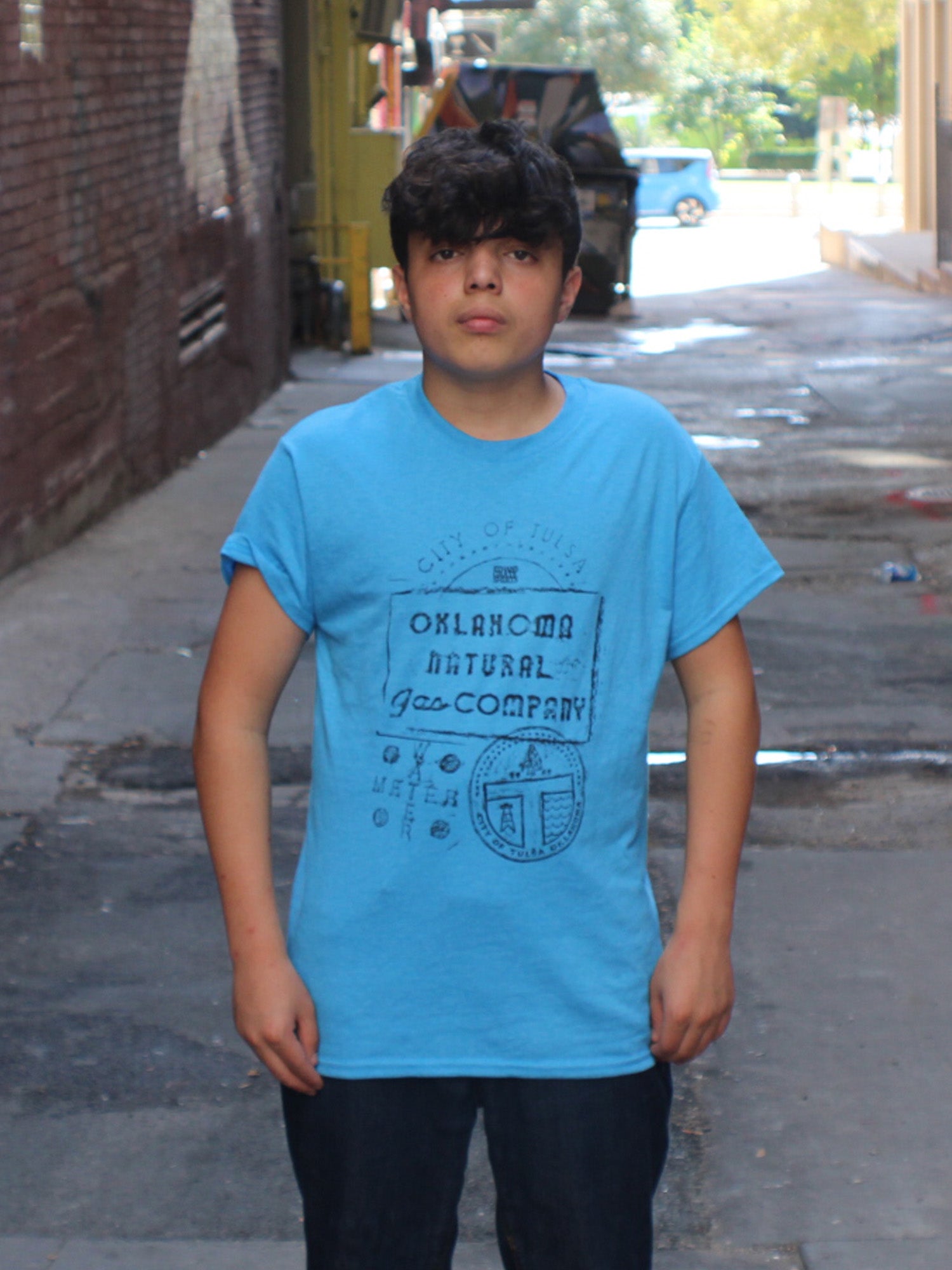 Blue Grate shirt model, grateshirts.com
