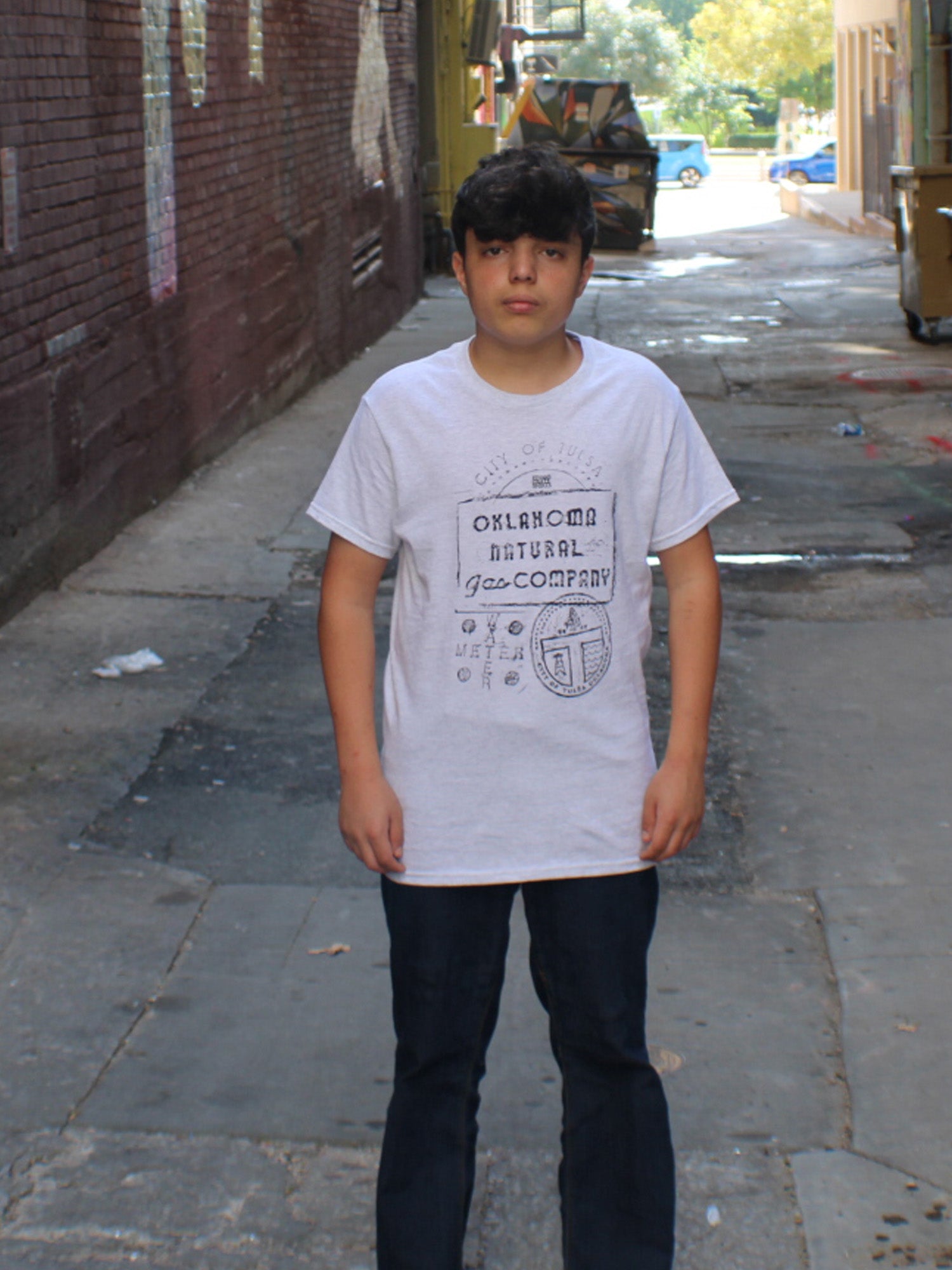 Grey Grate Shirt model, grateshirts.com
